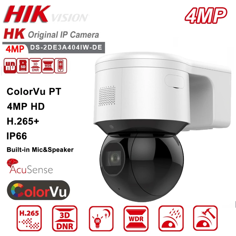 

Hikvision 4MP AcuSense Mini 4X Zoom PTZ IP Camera DS-2DE3A404IW-DE POE H.265+ Built-in Mic Speaker Face Capture Darkfighter CCTV