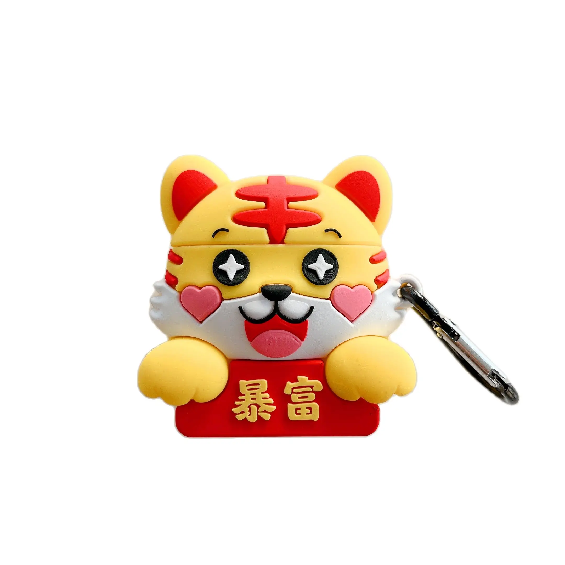 

Чехол совместимый с Airpods 1, 2 Pro, 3, милый чехол с 3D рисунком богатый тигр, полностью защитный чехол, мягкий силиконовый чехол с зарядным устройс...