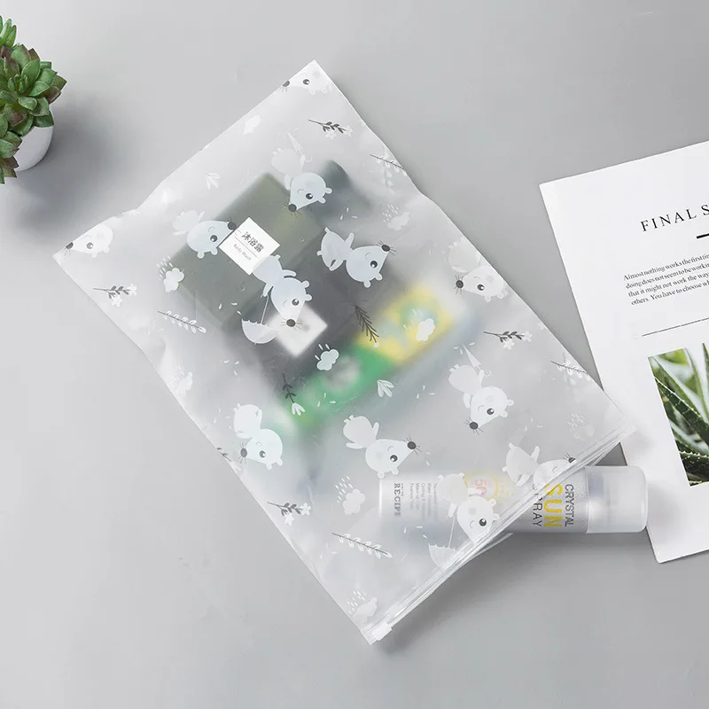 Прозрачная косметичка с мультяшными животными Женский Органайзер на молнии для