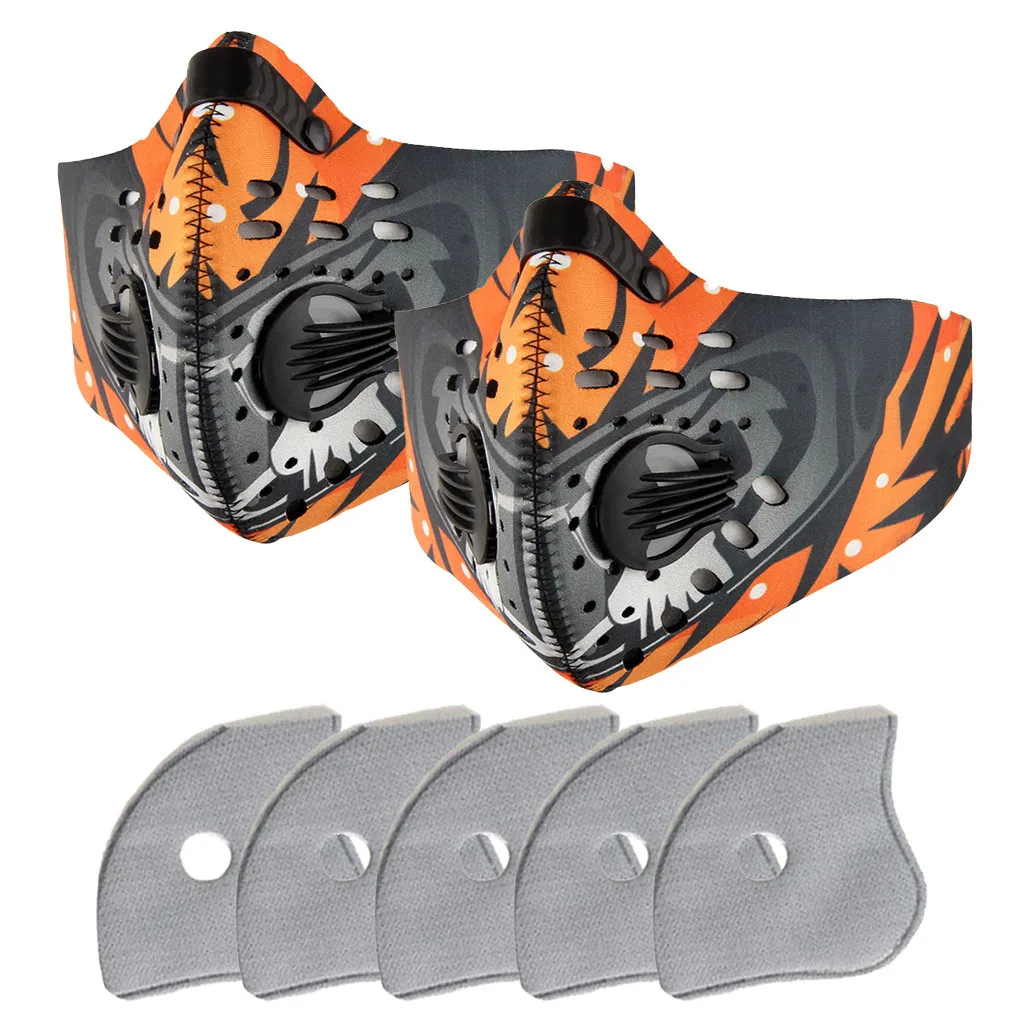 

2Pcs Sport Mask with Activated Carbon Filters Dustproof Face Mask Outdoor Sport Training Mask Cycling Mask Mascarilla Deportiva