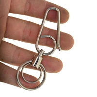 one unique creative simple strong biker 304 stainless steel wire fish hook swivel keychain keyring house warm gift key organizer