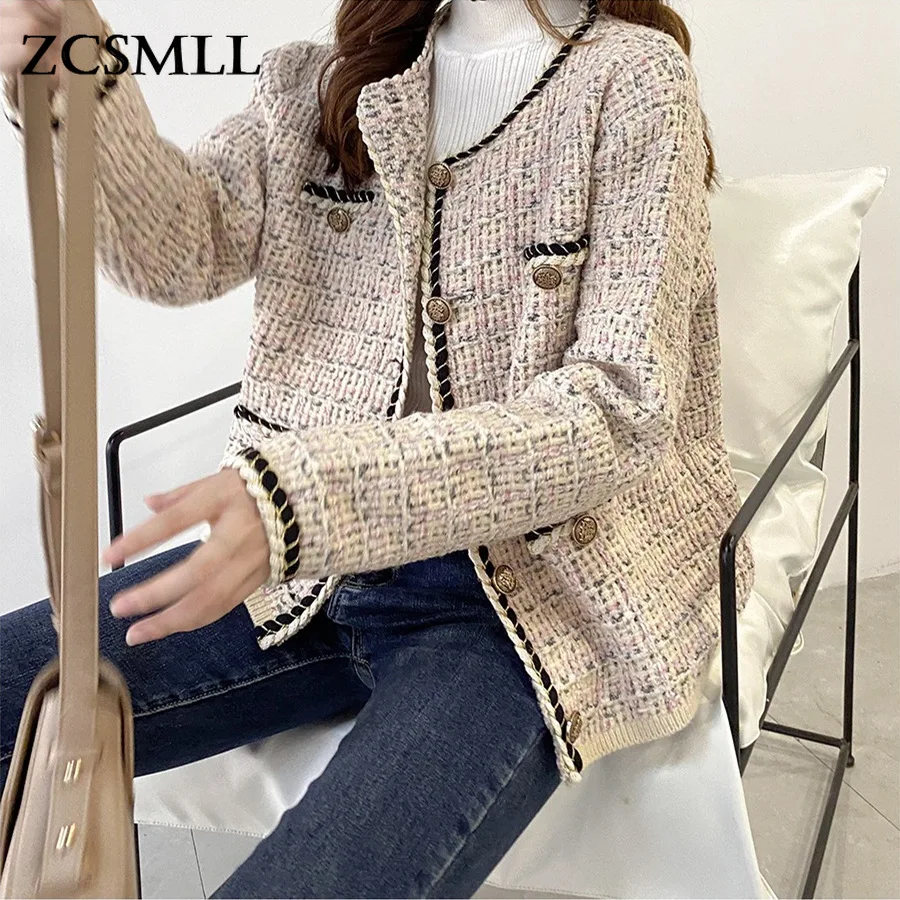 

ZCSMLL Round Collar Long Sleeve Oversized Cardigan Korean Fashion Women Tops 2022 New Spring Autumn Loose Sweater