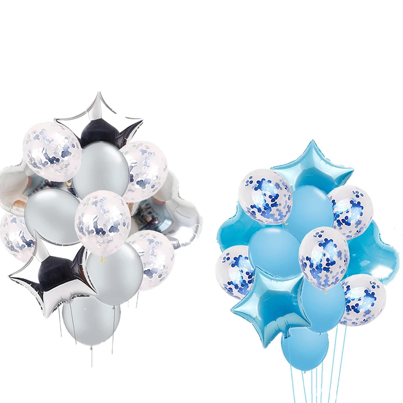 14 шт мульти воздушный шар &quotКонфетти&quot с днем рождения воздушные шары синий