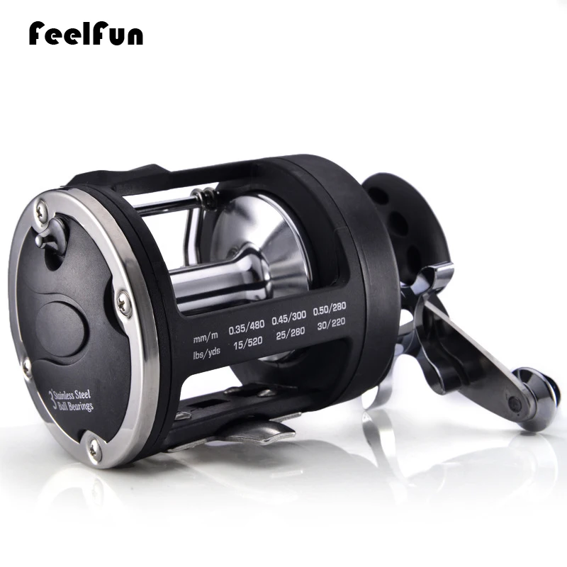 FeelFun 3BB металлическая леска катушка дешевая Троллинг Рыболовная соленая вода