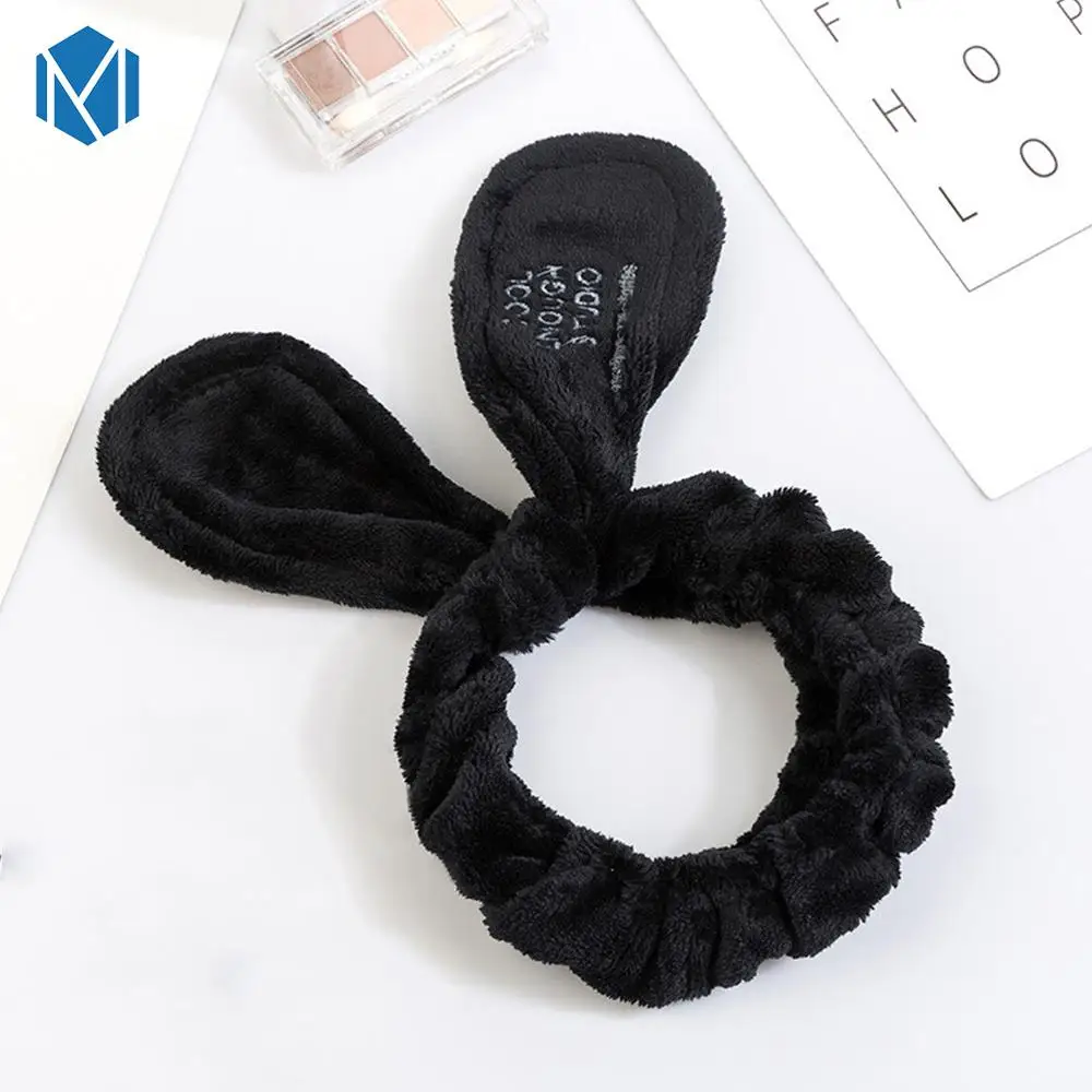 Style A Black M MISM Fashion Letter OMG Женская повязка на голову из хлопка аксессуары для волос, бантики-узел эластичные женские обручи мыть лицо маска Тюрбан - Цвет: Style A Black