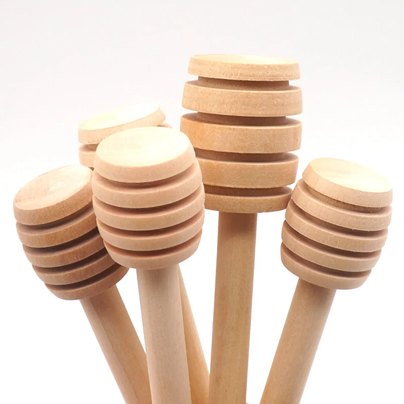 5Pcs/Lot 8cm Practical Long Handle Wood Honey Spoon Mixing Stick Dipper For Jar Coffee Milk Tea Supplies Kitchen Tools | Дом и сад