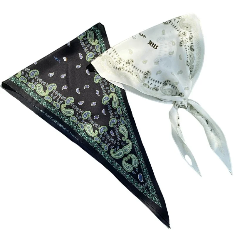 

28*106cm Fashion Silk Scarf French Retro Mulberry Silk Scarf Small Scarf Scarf Ladies Small Diamond Scarf Headband
