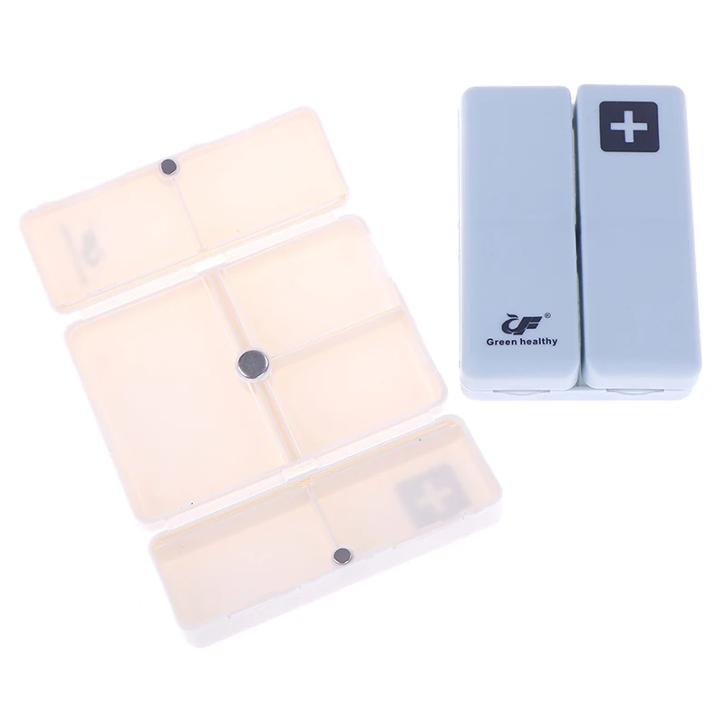 7 Days Weekly Pill Box Magnet Lid Tablet Storage Split Seven Grids Case Capsules Vitamins Splitter with Lids | Красота и здоровье