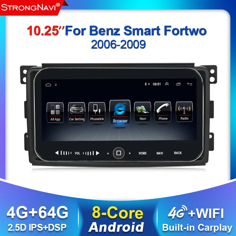 2.5D IPS DSP Android автомобильный DVD стерео GPS навигационный плеер для Mercedes/Benz Smart Fortwo 2006