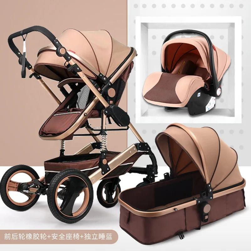 Высокая Ландшафтная детская коляска 3 в 1 популярная для мамы роскошная дорожная