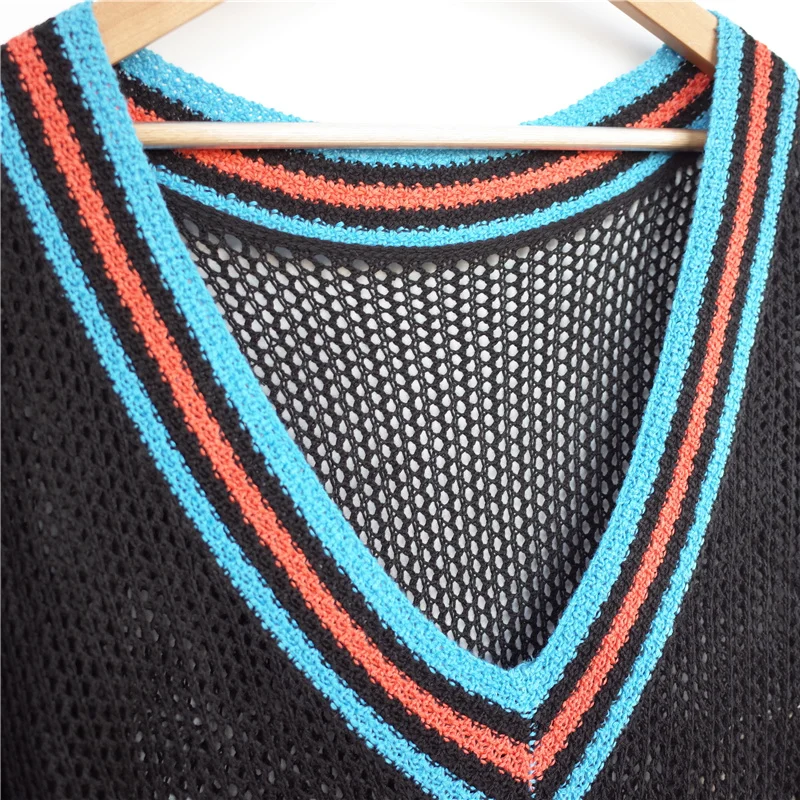 Вязаное пляжное платье с V-образным вырезом саронг кафтан Пляжная туника пляжный