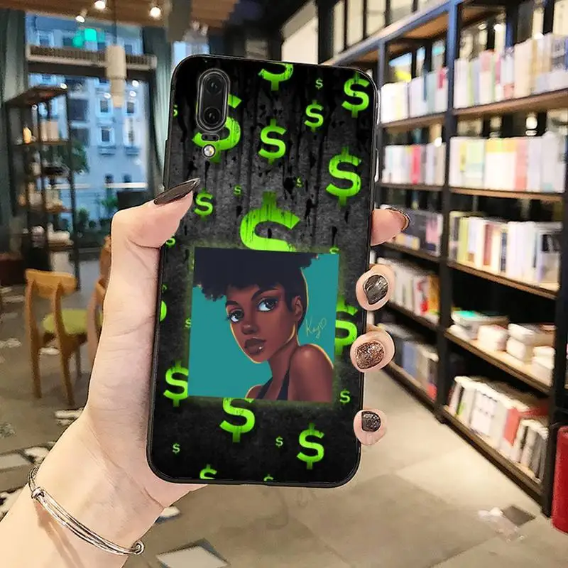 

MAKE MONEY Not Friends Kash Afro Black Girl Phone Case For Huawei honor Mate P 10 20 30 40 Pro 10i 9 10 20 8 x Lite