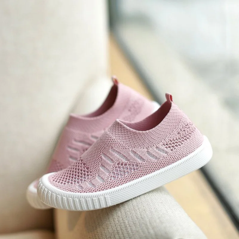 

New Summer Cotton Mesh Children Shoes Slip-on Girls Shoes Sneakers Soft Rubber Sole Solid Color Kids Casual Shoes Girls Boys