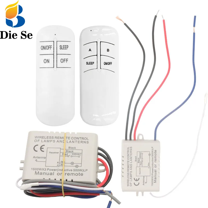 

433MHz Rf Remote Control 220V 1/2 Channel Wireless Relay Receiver and On Off Transmitter for Ceiling Fan Light Home Appliance