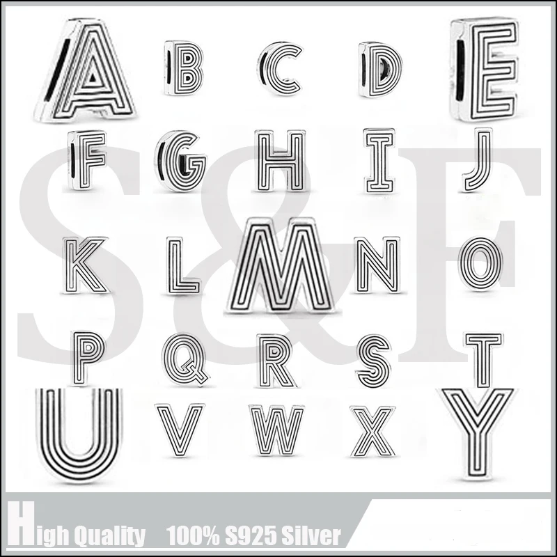 925 пробы серебро Reflexions письмо A Z клип шариках удивительная подходят для браслетов