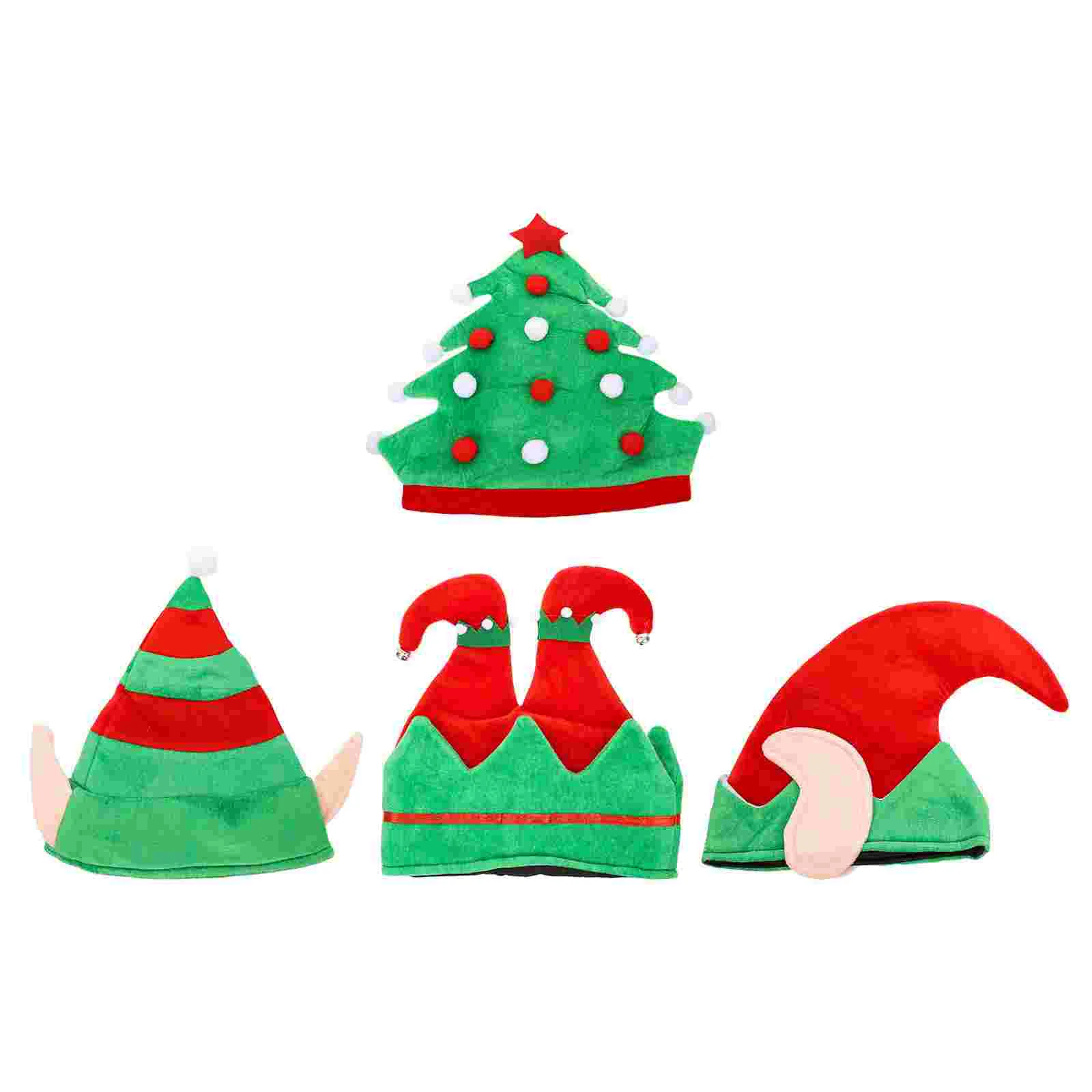 

4pcs Adorable Christmas Hat Props Christmas Style Hats Xmas Party Props