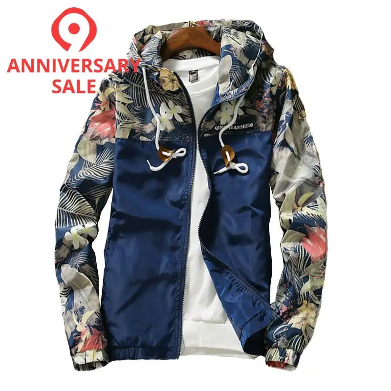 FALIZA 2019 Мужская весенне осенняя куртка бомбер с цветочным принтом пальто мужская