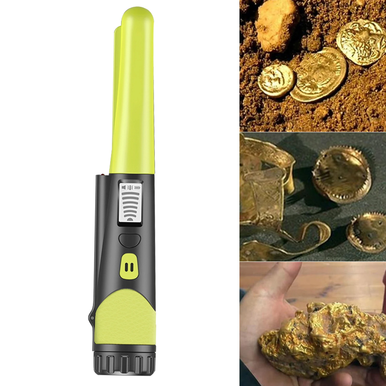 

2021 Upgrade Handheld Pinpointer Metal Detector Pinpoint Metal Finder waterproof Hand Held Gold Detector Treasure Hunter Yellow