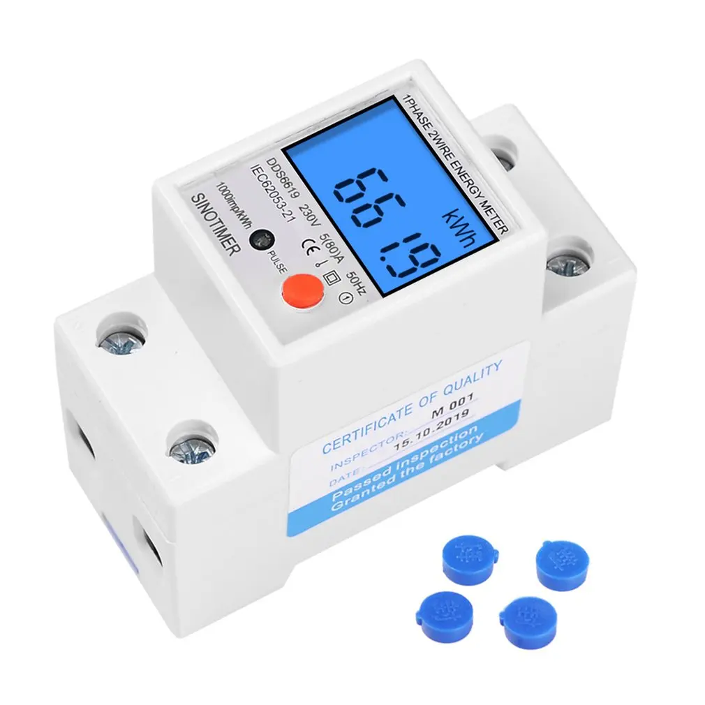

Din Rail Lcd Digital Backlight Energy Meter Single Phase Power Meter Kwh Power Consumption Electronic Wattmeter AC 230V 80A