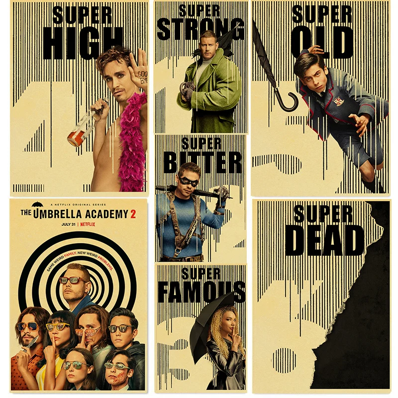

TV Comedy The Umbrella Academy Retro Posters Art Movie Painting Kraft Paper Prints Home/ Room/Bar Decor Wall Stickers