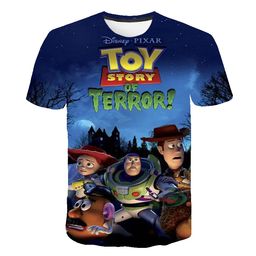 

2021 Toy Story Summer T-Shirts for Boys and Girls Casual T-Shirts with Polyester T-Shirts Happy All Summer Together shirt 4-14Y