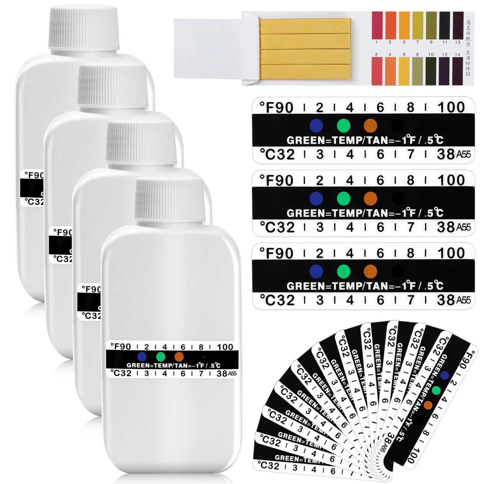 

New 1 Set Urine Test PH Test Paper Residuel Chlorine PH Value Alkalinity Test Strip PH Tester Swimming pool Cleaner Accessories
