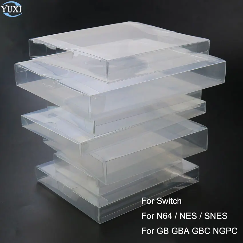 

YuXi For N64 for SNES NES Transparent Game Box Protector Case CIB Games Plastic PET Protector for GB GBA GBC NGPC for Switch