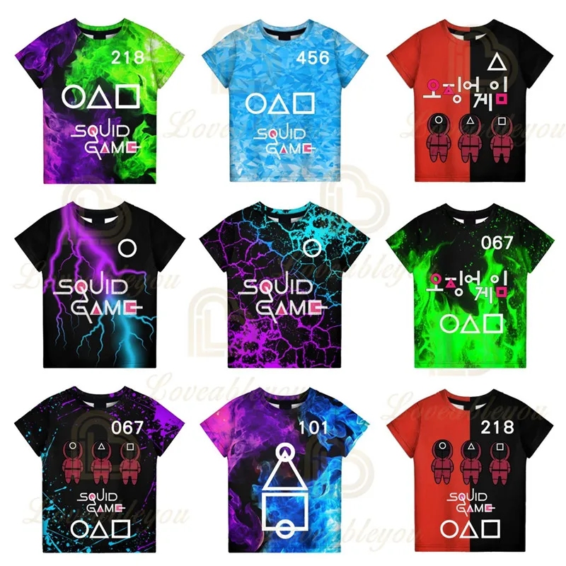 

Korean The Game T-shirt Women Men Tees Cosplay Costume Birthday Gift Boys Girls 3D Movie Cosplay Costume Kids Game