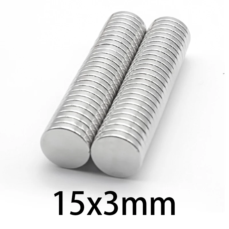 

10/30/50/80pcs N35 15x3mm NdFeB Powerful Strong rare earth Magnetic 15*3mm circular Magnet Permanent Neodymium Round Magnets