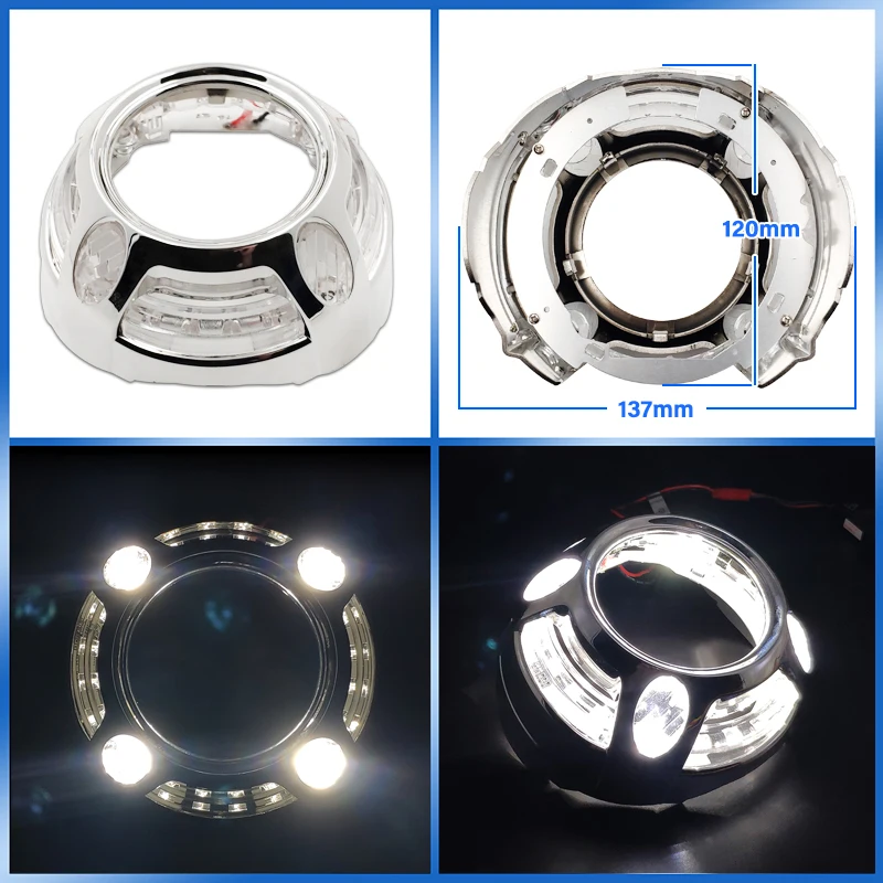 Angel Eyes Shrouds For Bi-Xenon Projector Lens 3.0 Hella 3R/Q5 Mask Covers Bezels Headlight Lenses Car Accessories Retrofit DIY |