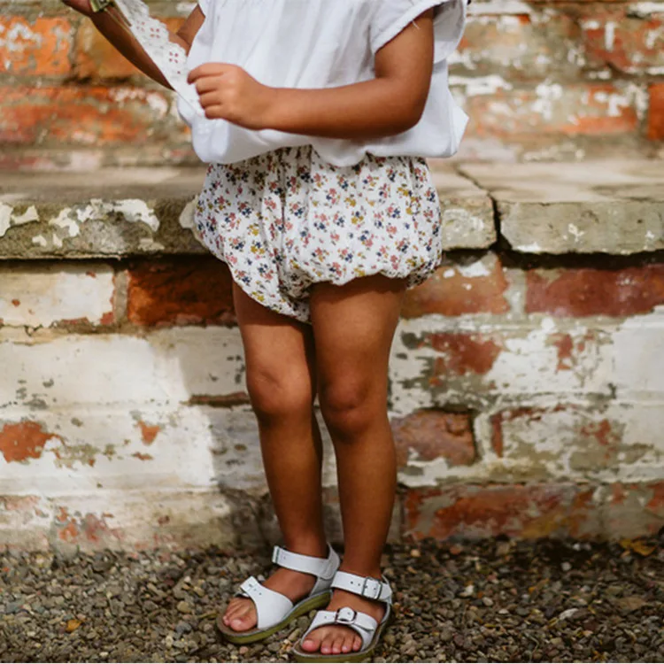 Шорты LCC для маленьких девочек брендовые шаровары из хлопка и льна с оборками