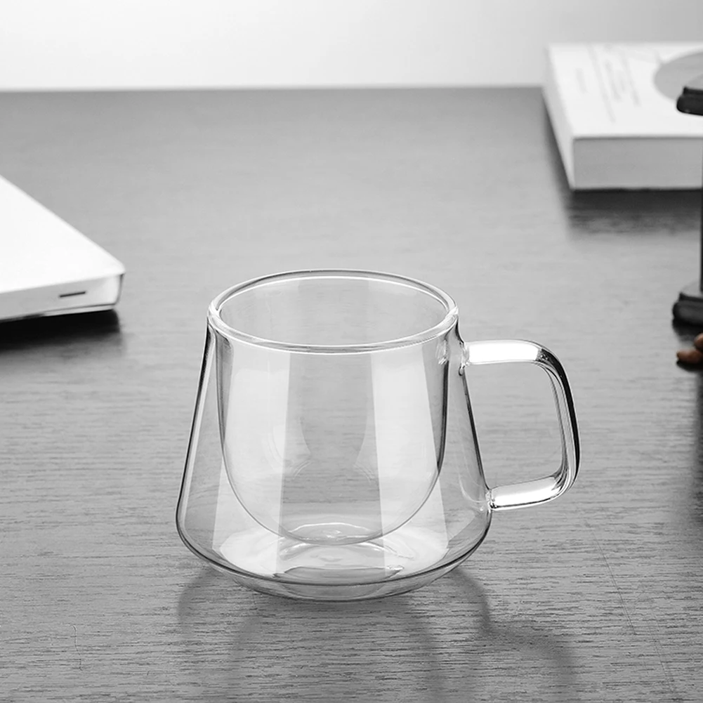 Стеклянная чашка с двойными стенками термостойкая кружка для виски стеклянная