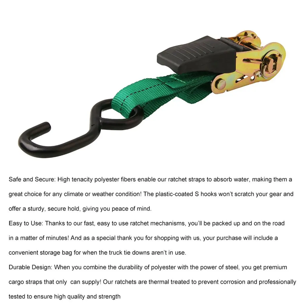 

Ratchet Straps Tie Down 2500Lbs Break Strength 15 Foot Heavy Duty Straps To Safely Move Your Motorcycle And Cargo