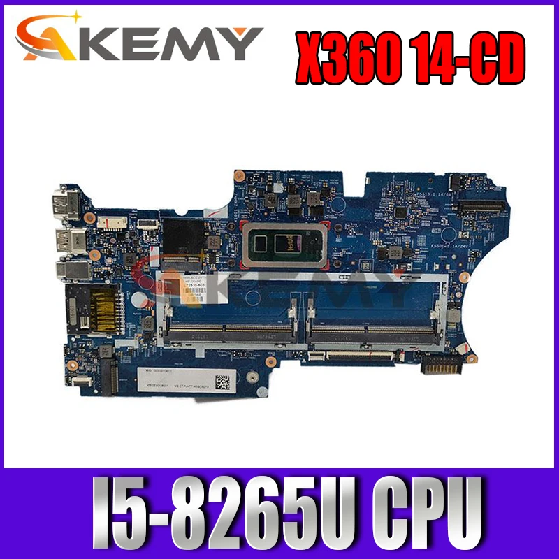 

Материнская плата для ноутбука HP X360 14-CD 18702-1 448.0E814.0011, системная плата для ноутбука с/SRFFX I5-8265U CPU 100%, хорошо протестирована