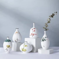 chinese style lotus orchid plum blossom two fish hand painted ceramic vase modern minimalist desktop decoration ornaments