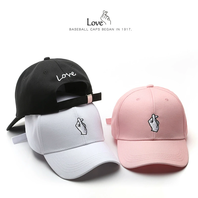 

SLECKTON Cotton Baseball Cap for Women and Men Fashion Boys Girls Hip Hop Hats Snapback Hat Summer Visors Cap LOVE Embroidery