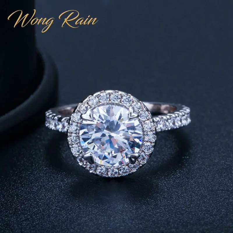 Кольцо Wong Rain из стерлингового серебра 925 пробы обручальное кольцо с драгоценным