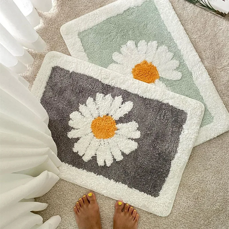 

New Rural Korean Fresh Door Carpet Toilet Kids Bed Room Thick Soft Strong Water Absorption Anti-drying Non-slip Plush Floor Mats