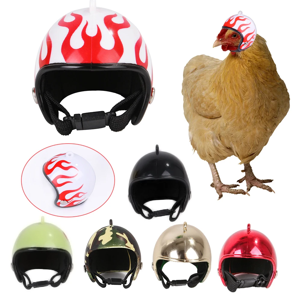 Personality Chicken Helmet Mini Pet Hard Hat Bird Quail Headgear Head Protective Supply | Дом и сад