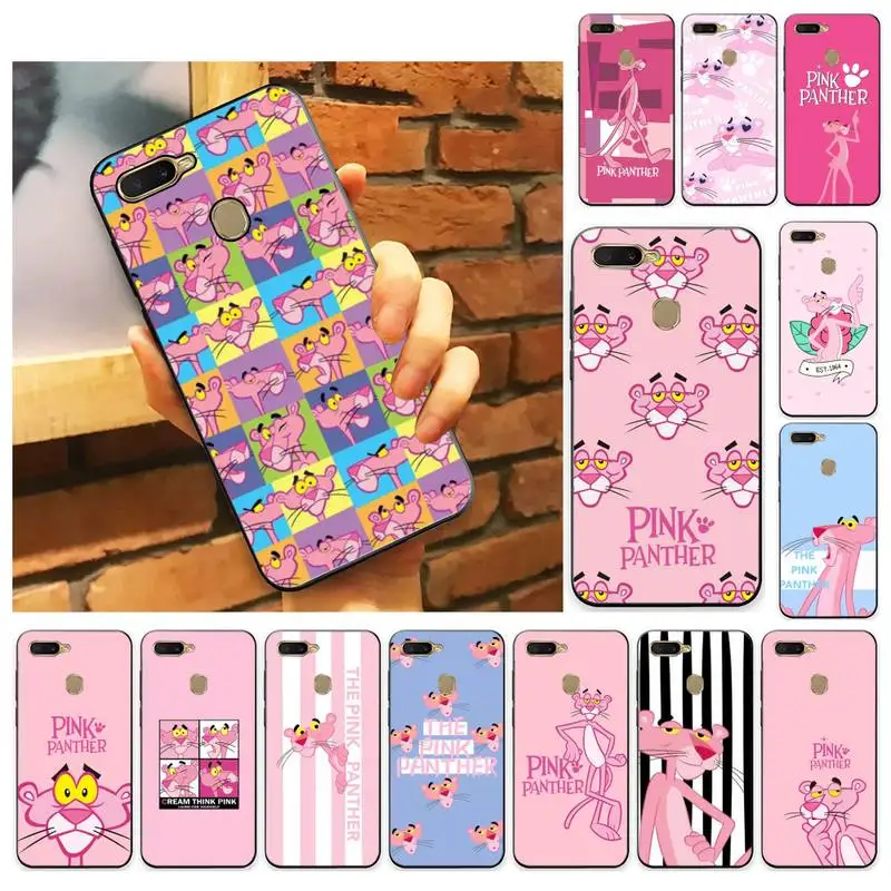 

TOPLBPCS pink panthers Phone Case Case For Oppo A9 Realme C3 6Pro Cover For vivo Y91C Y17 Y19 Protective Back Cover