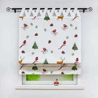 roman curtain christmas tree fawn bird shade sheer drapery v shape for kitchen holiday decor living room balcony tulle