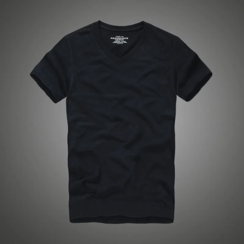 

Richkeda Store New 2021 T Shirt 100% Cotton Solid V-Neck Short Sleeve Tshirt