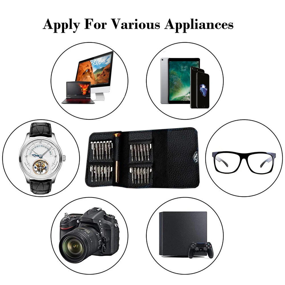 

Screwdriver Set 25 In 1 Precision Torx Multifunctional Opening Repair Tool Magnetic Screwdriver Wallet Kit For Phones Tablet PC