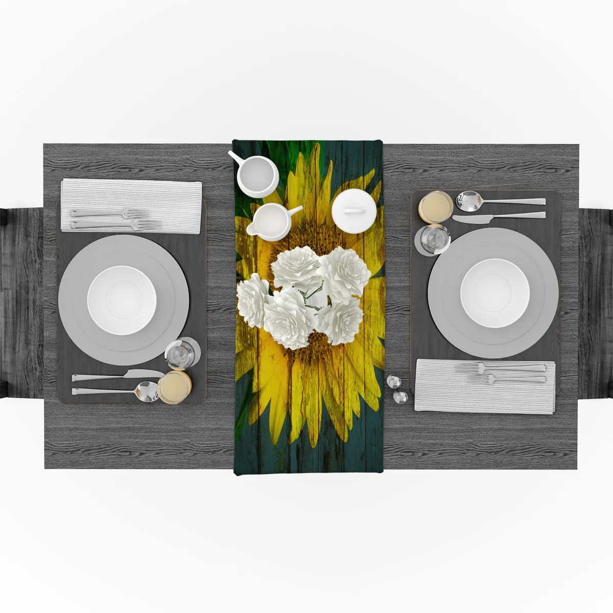 Современная настольная дорожка винтажная деревянная доска с принтом подсолнуха