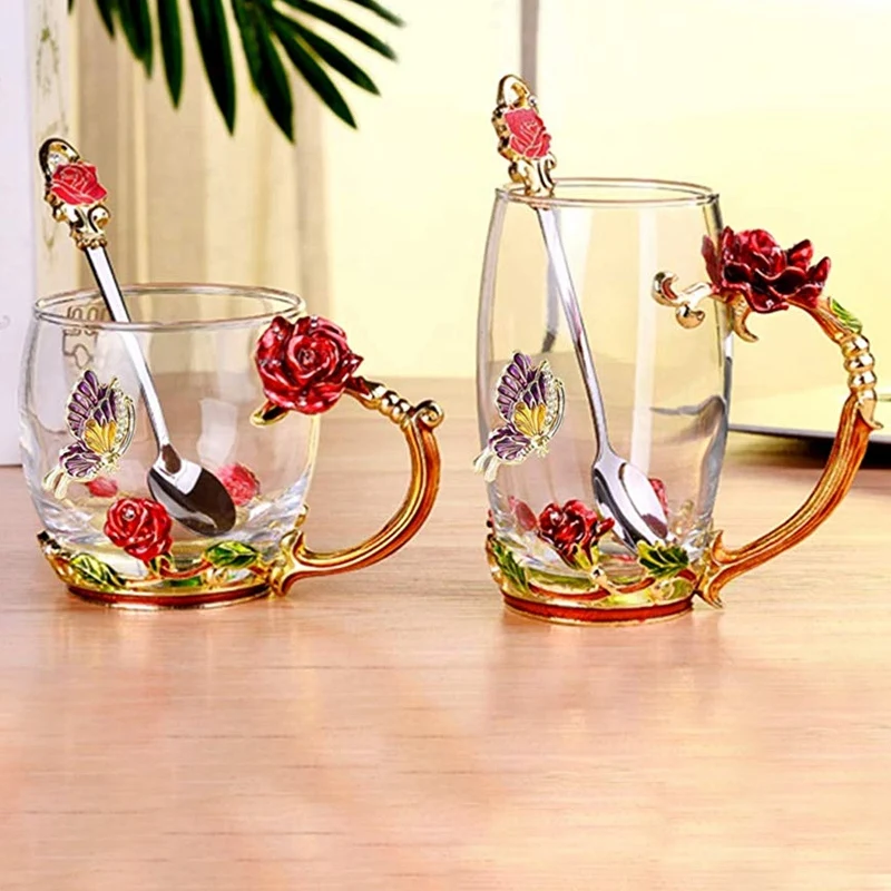 Чашка из классических ветровых красных роз 2 цвета чашка с эмалью домашняя