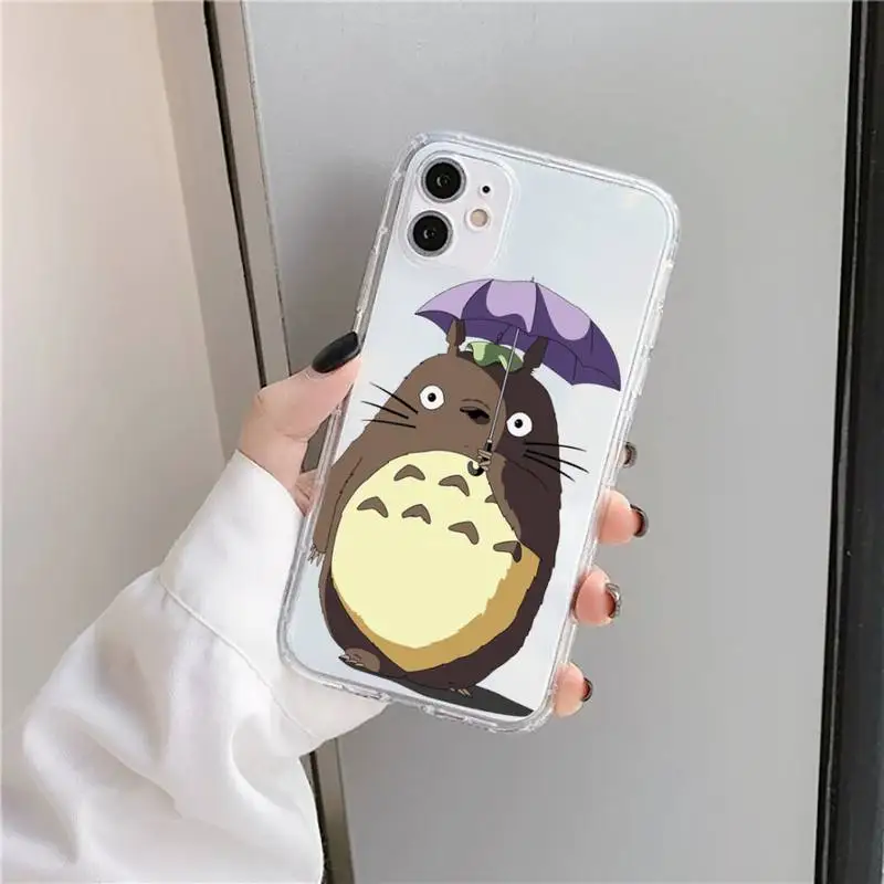 

Cartoon Ghibli Miyazaki Totoro Phone Case Transparent for iPhone 11 12 mini pro XS MAX 8 7 6 6S Plus X 5S SE 2020 XR