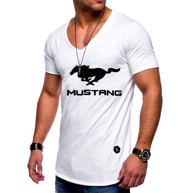 Футболка мужская с коротким рукавом и V-образным вырезом модная Повседневная