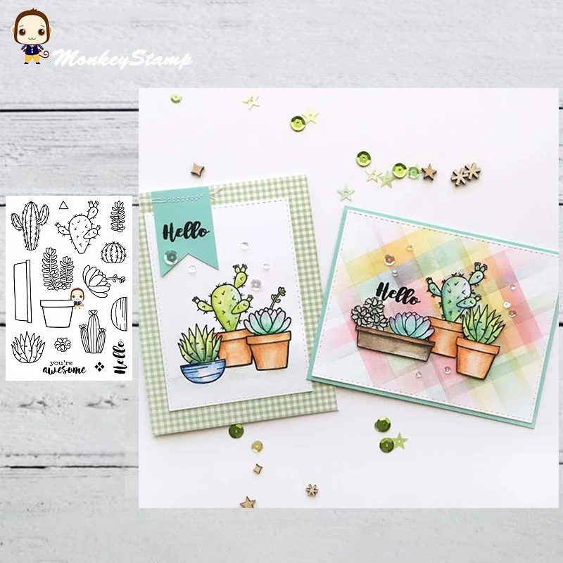 MonkeyStamp кактус металлические режущие штампы и для DIY скрапбукинга фотоальбома