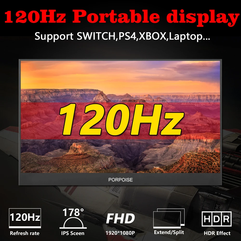 Монитор портативный игровой 17 3 дюйма 1080p 120 Гц Cscreen|Мониторы| |