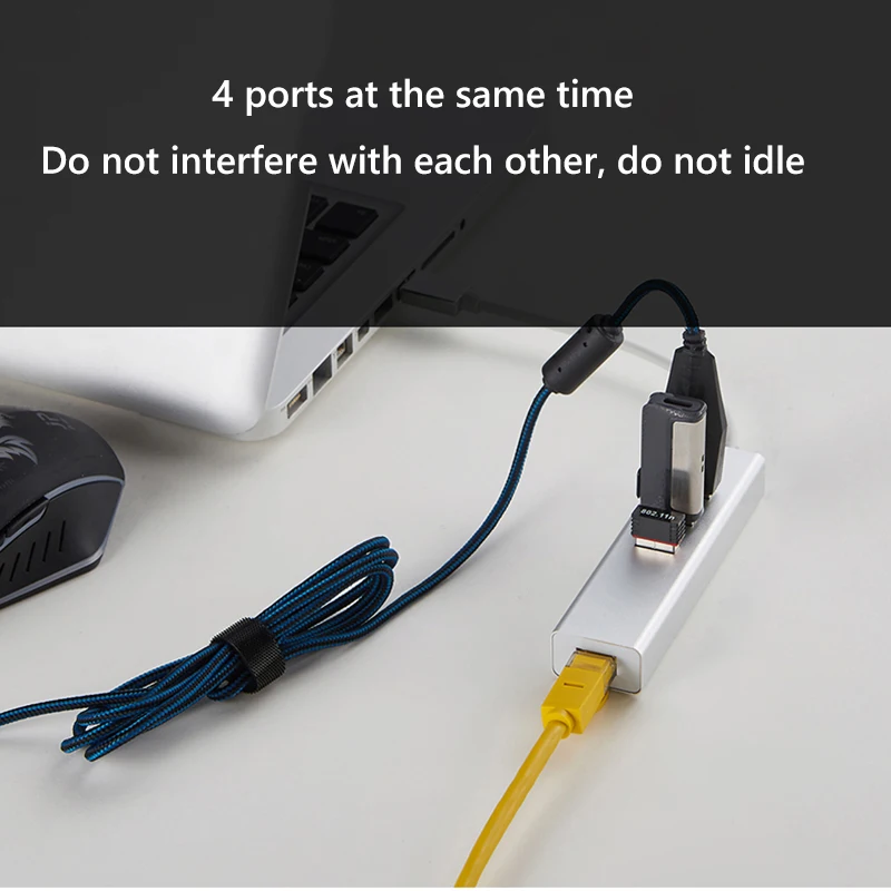 

USB/Type-C White/Gray/Silver Optional 4 in 1 Docking Station USB 3.0 HUB With RJ45 Lan Ethernet Adapter For ChromeBook Pixels